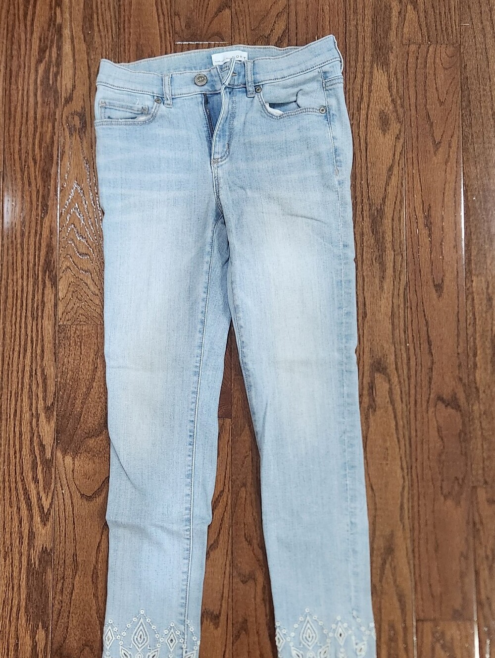 New LOFT Light Blue Women's Jeans with Embroidered Hem